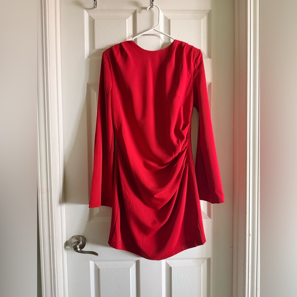 Vici Vibrant Red Long Sleeve Dress